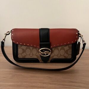 Coach Georgie Shoulder Bag in Colorblock Canvas